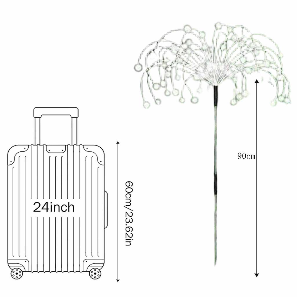 Outdoor Solar LED  Lamp – Christmas Garden Floor Lights with 8 Lighting Modes,  Courtyard Holiday Decor