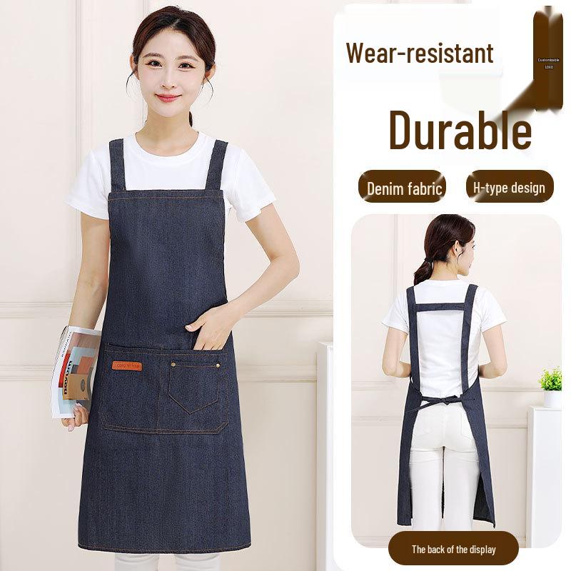 Stylish Women s Custom Logo Denim Waist Apron for Kitchen & Work