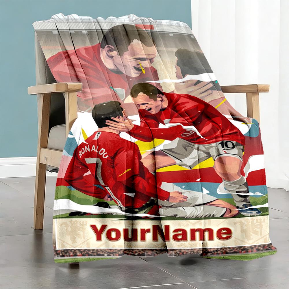 Manchester Personalized Text Blanket Throw Personalized Blanket Comfortable Great for Sofa Picnics Office Chair Living Room Four Seasons Multipurpose
