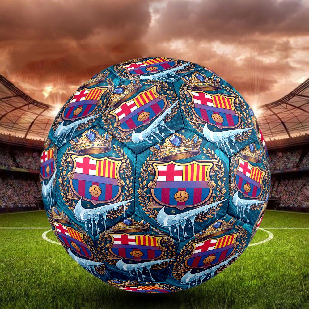 FOOTBALL Club Barcelona Print Size 5 Soccer Ball, Standard Match Football for Sports Game and Team Practice, Ideal Gift for Soccer Fans