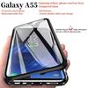 Suitable for Samsung A56 Double Sided Glass Mobile Phone Case A55 Magneto A36 Metal Magnetic Suction Full Pack Protection Case