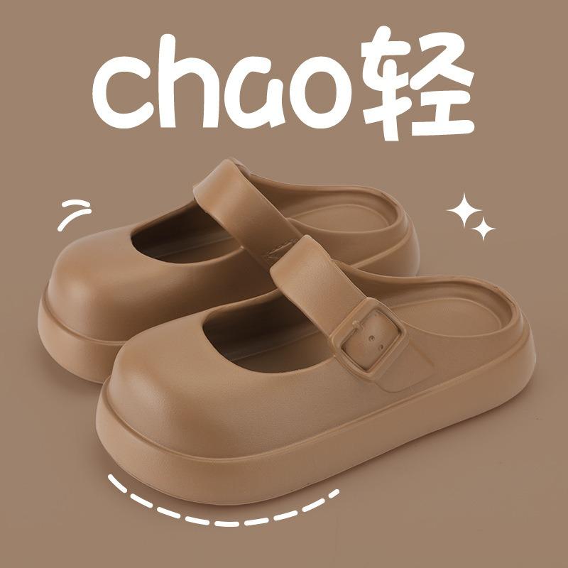 

Mary Jane hole shoes women s outer wear summer new nurse shoes non-slip thick-soled beach cool slippers women 37-38 света кофе