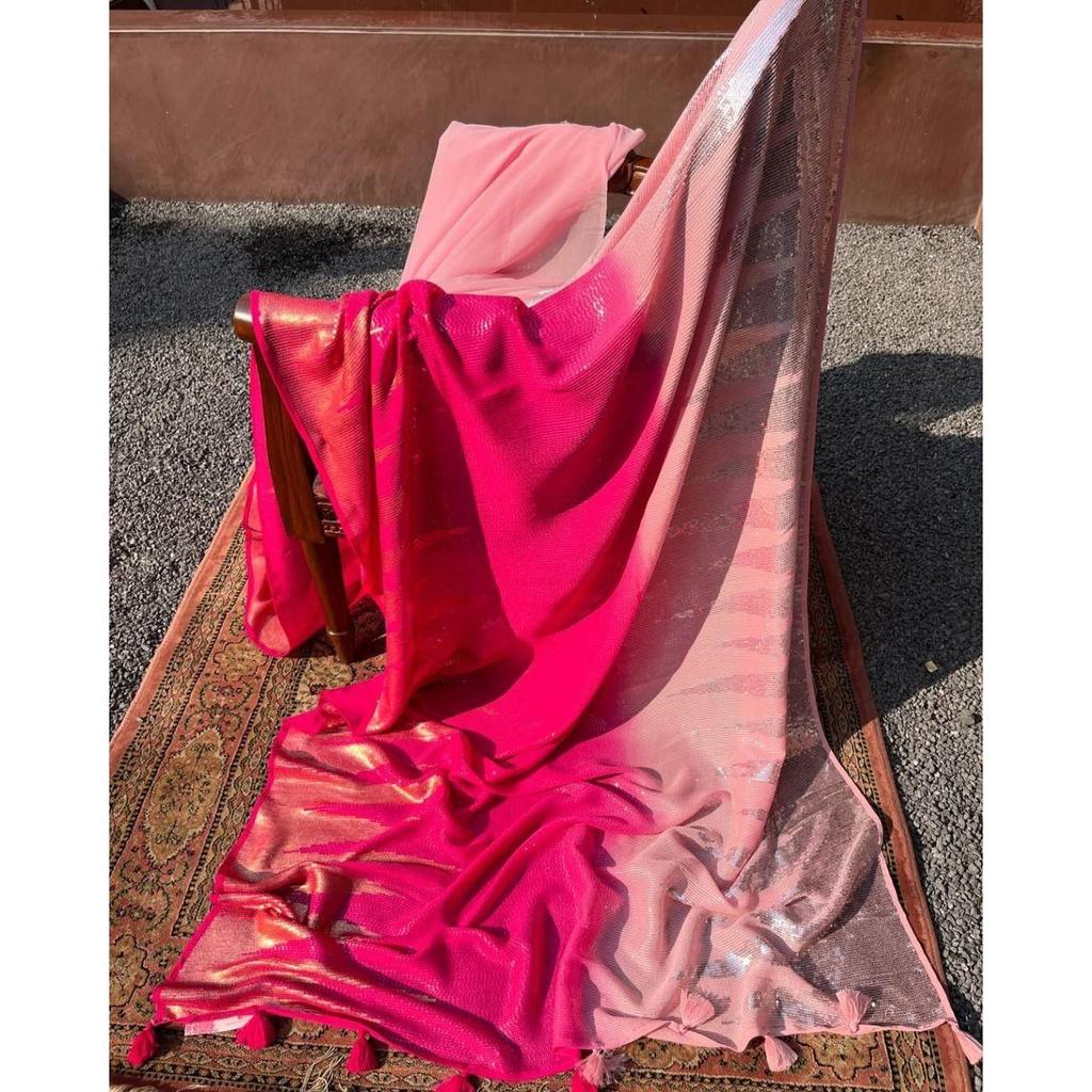 Luxury Sparkle Edit – Faux Georgette Designer Saree