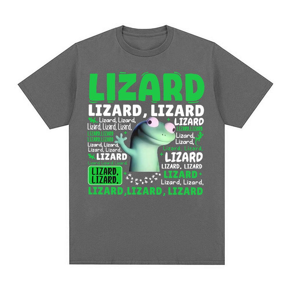2025-26 Summer Hot Lizard, Meme, Unisex Fashion Fun Graphic T-shirt, Oversized Gothic T-shirt Men's Summer Street Cotton T-shirt