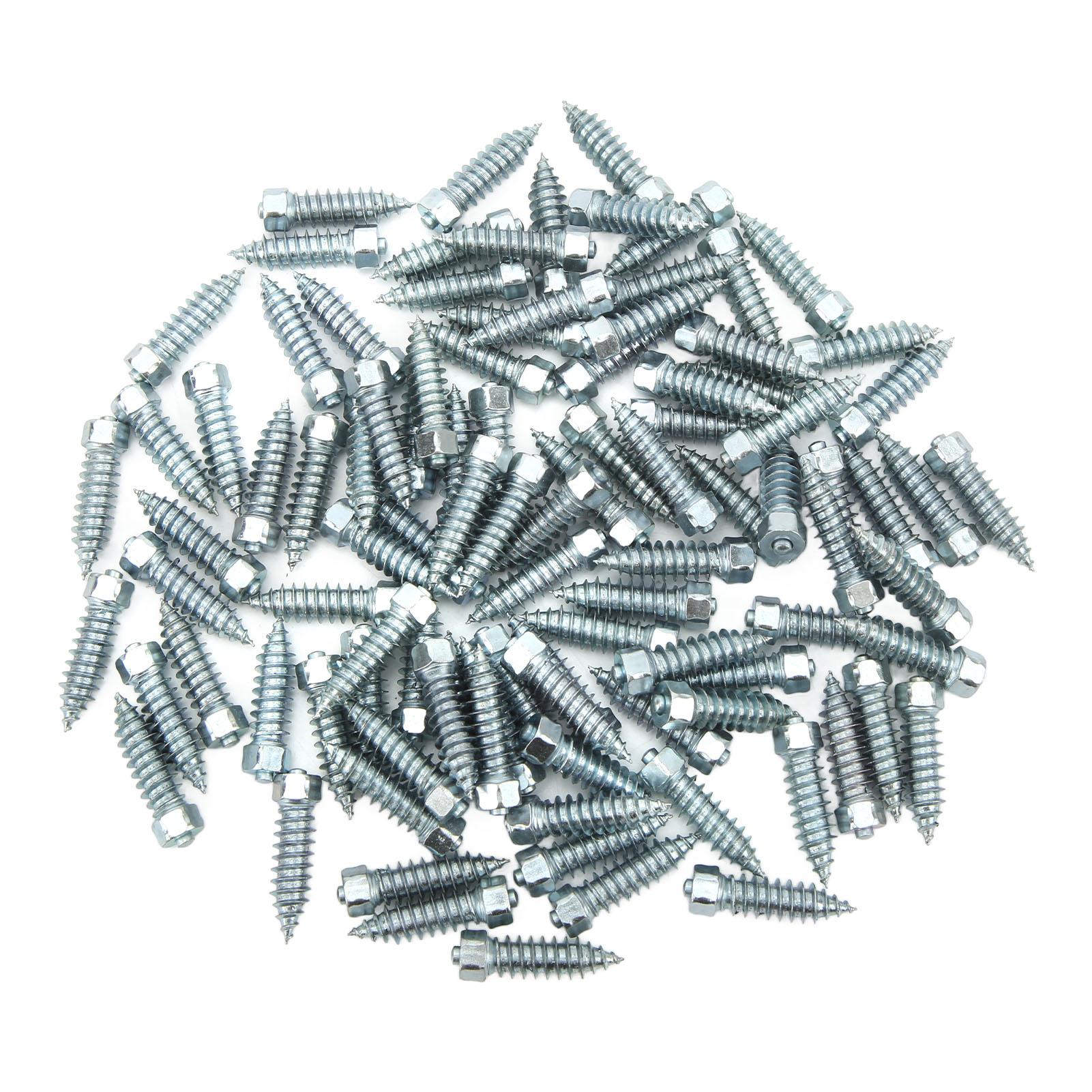 

100pcs Tire Spikes M8 Excellent Grip Anti Slip Wheel Tire Stud Universal for Loader Skid Steer Forklift