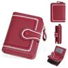 Womens Short Wallet With Zipper Closure And Embroidered Design For Daily Use