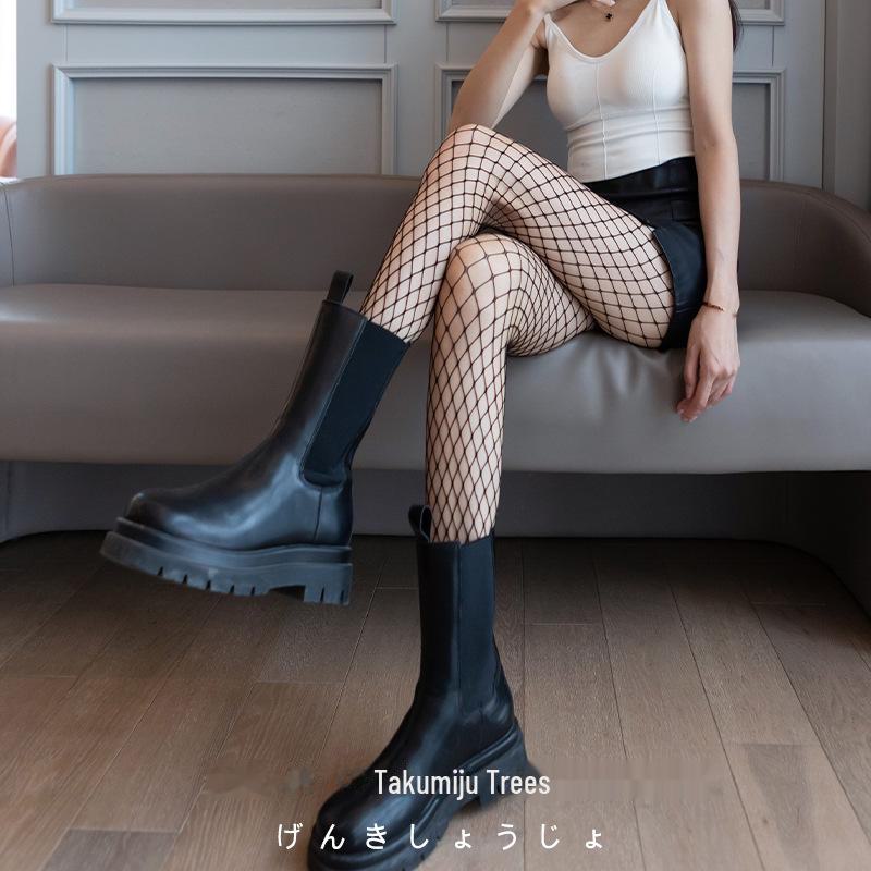 

Японский готический Харадзюку Y2K сетчатый пояс для чулок чулки China Net чёрный