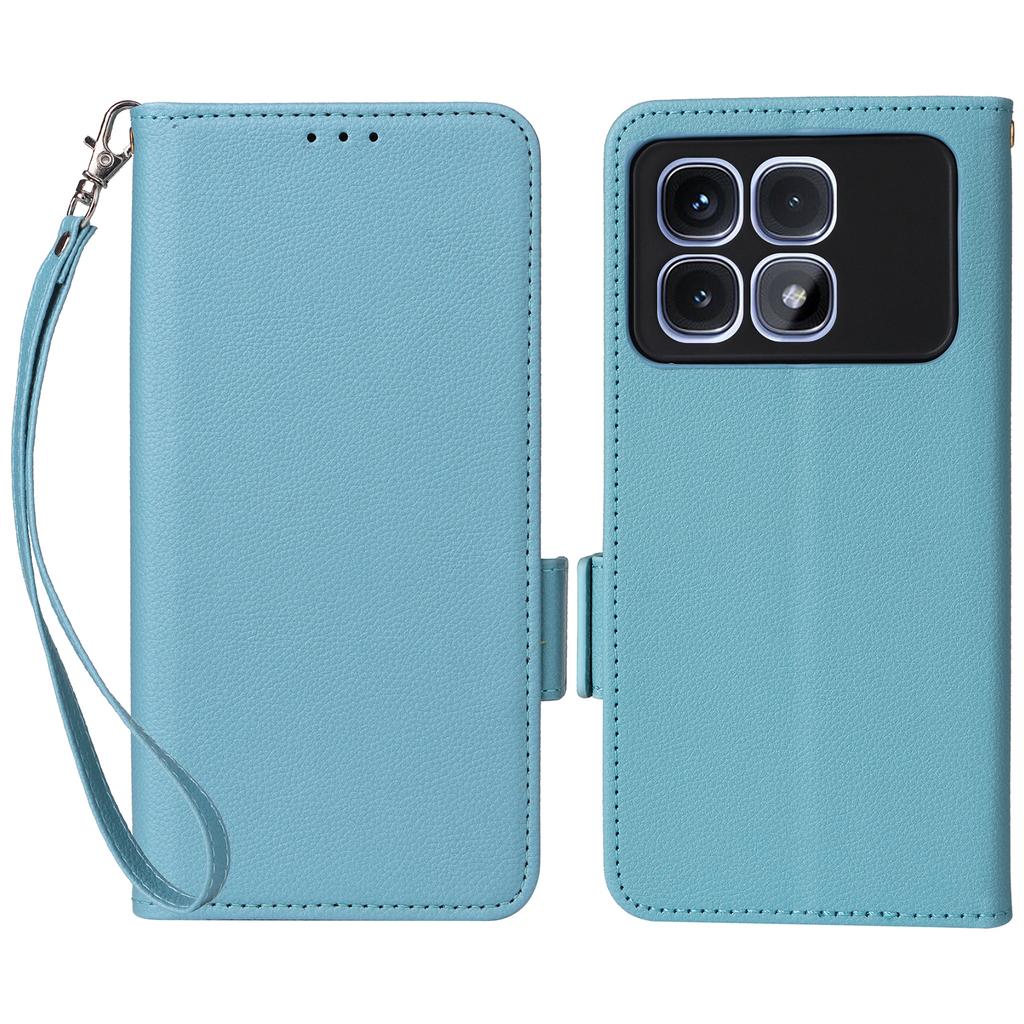 For Xiaomi Redmi K70 Ultra Case with Wrist Strap Litchi Texture PU Leather Wallet Phone Cover