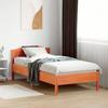 VidaXL Bed Frames with Headboard, Single Bed with Slat Base, Adult Bed, Bedroom Furniture, Modern, Wax Brown 842629