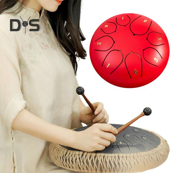 Steel Tongue Drum Rain Chime Hand Drums Sound Healing Instruments Chakra Tank Drum for Musical Education Meditation Yoga Zen
