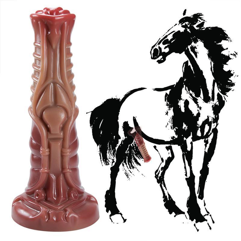 Female Horse Cock Horse Oversized Thick Long Animal Simulation Phallus Makeup Texture Silicone Dildo Female Penis