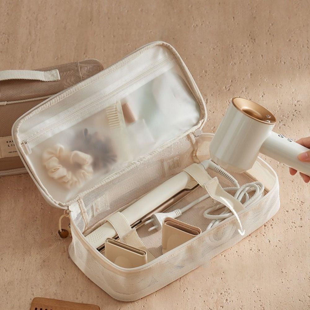 Large Capacity Hair Dryer Storage Bag PVC Hair Styling Case Beauty Tools Storage