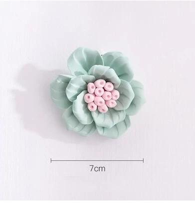 Modern Ceramic Fake Flower Wall Hanging Crafts Decoration Home Livingroom Wall Mural Ornaments Hotel Porch 1D Wall Sticker Art