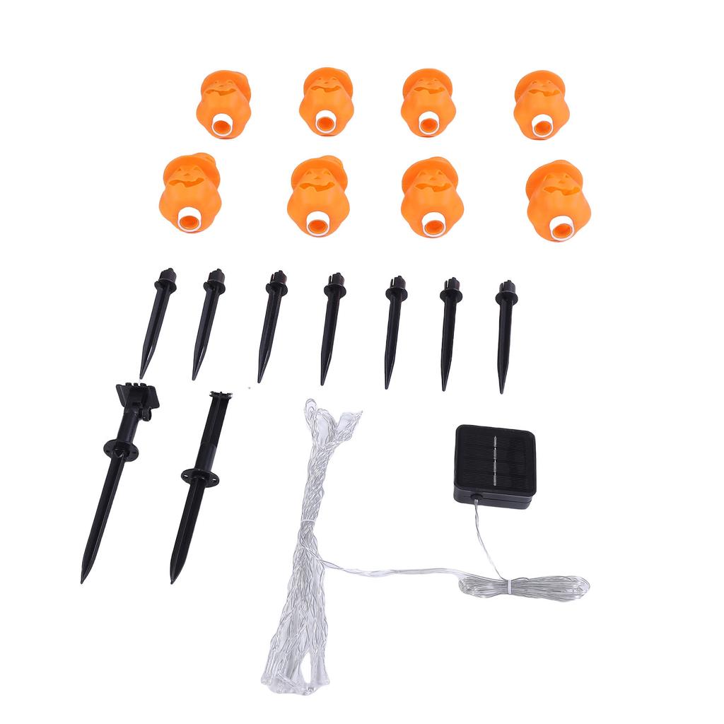 8Pcs Solar Pumpkin Ground Inserted Light IP65 Water Proof Pumpkin Solar Light Stake for Sidewalks Gardens Fences