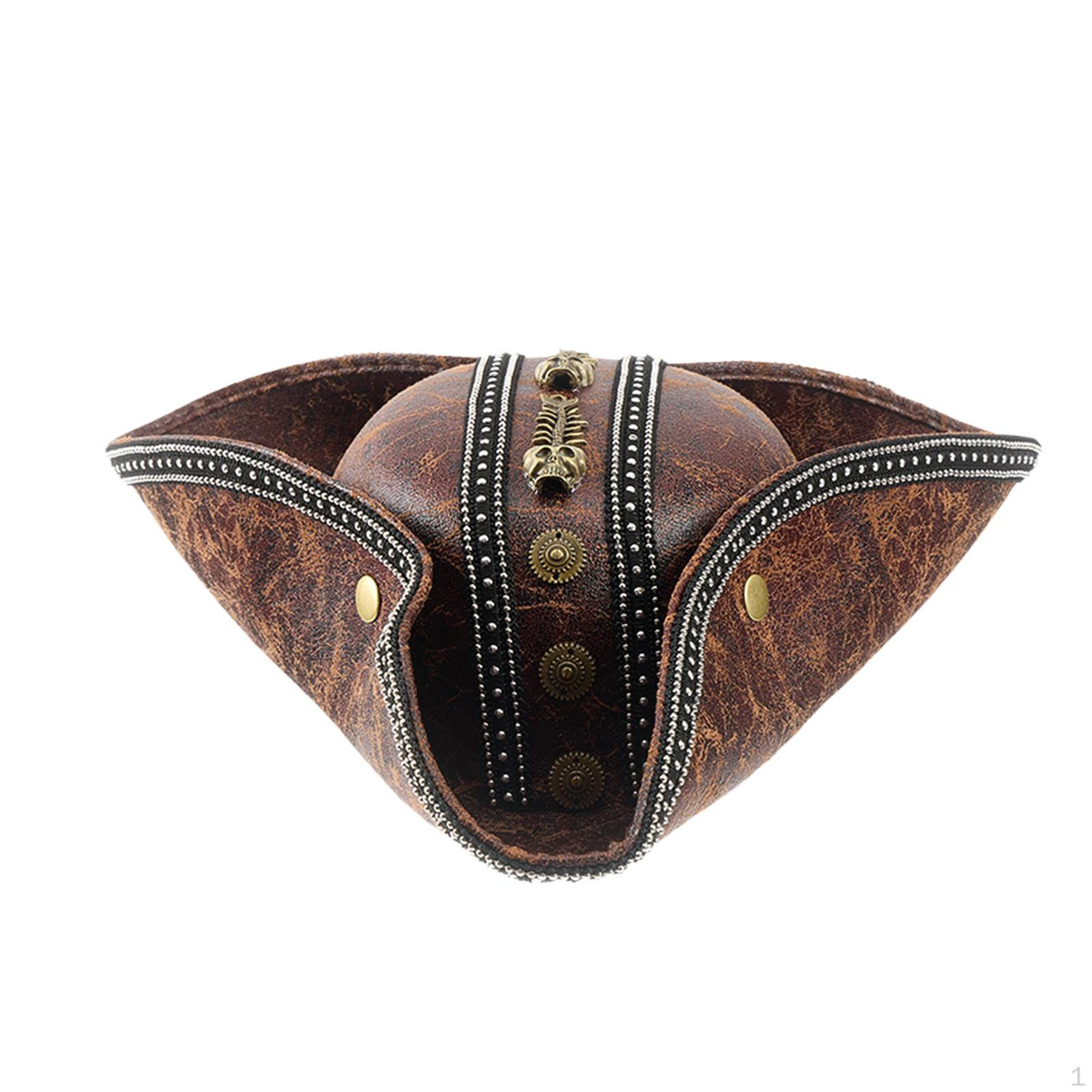 

Пиратская шляпа Буканьерская треуголка для маскарадной вечеринки Взрослые Мужчины Женщины коричневый