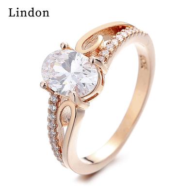 Lindon Klassischer Zirkonring aus Kupferlegierung, Damenschmuck, Hochzeitsversprechen, Partygeschenk