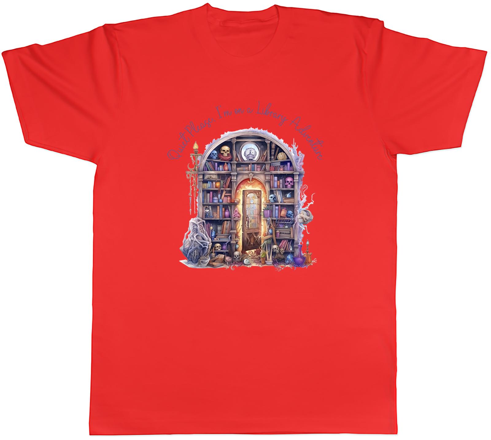 Reading Books Unisexs TShirt Im on a Library Adventure Funny Tee Gift S