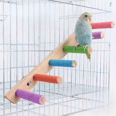4/6 Steps Bird Climbing Ladder Toy Parrot Grinding Claw Perch Stand Interactive Training Ladder Steps for Parrots Cockatiels