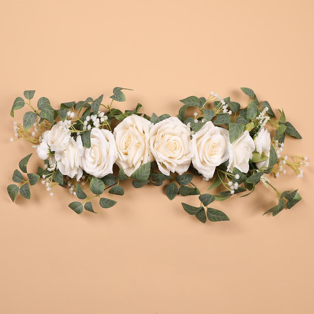 

Искусственный цветок имитация цветка ряд роз свадебный стул цветок на спинку обеденный стол цветок зеркало передний цветок украшение двери белый