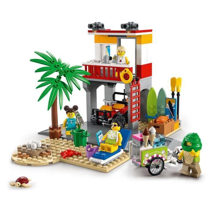 LEGO® 60328 City Le Poste De Secours Sur La Plage, Jouet De Construction, Quad Et Plaque Route, Cadeau Pour Enfants +5 Ans