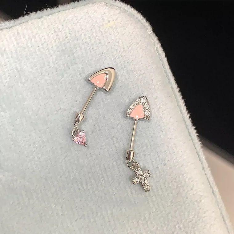 Trendy Cat Ear Cross Asymmetrical Earrings - Exquisite and Personalized Design