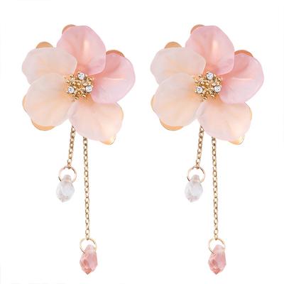 tassel earrings flowers stud earrings temperament woman crystal earrings jewelry
