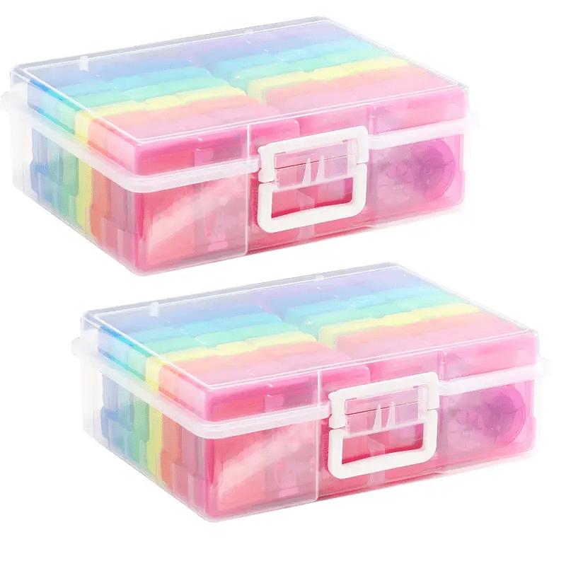 Large Capacity Heavy-Duty Plastic Scrapbook Storage Box Spacious Album Photos Stickers Crafts Diamond Paintings Embellishments