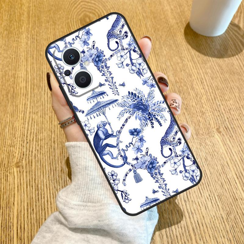 Blue and White Porcelain Funda For OPPO Reno 14 F 10 11 12 13 Pro 13F 12F 11F 7 8 Lite OPPO Find X6 X5 X8 X9 Pro Case