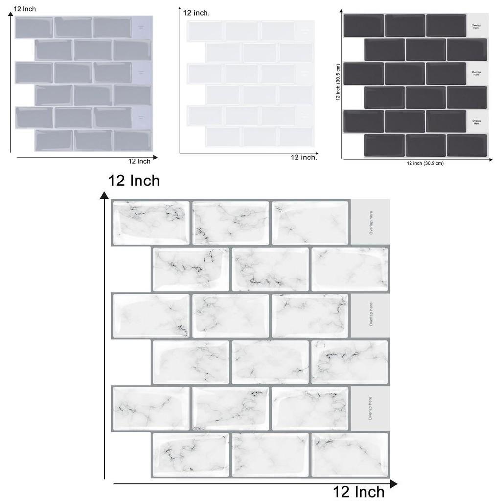 Lebhafter 3D Selbstklebe-Aufkleber Küchenfliesen-Spritzschutz Für Badezimmer-Wandkunst