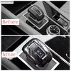 Gear Head Shift Knob Handle Decoration Cover Trim For Mitsubishi Outlander  2024 2025 ABS Carbon Fiber Accessories Interior