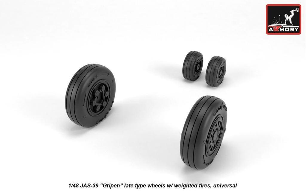 Armory Gripen Late Model Wheels Plastic Model Parts AMRAW48504 1/48 JAS-39 Weight-Deformable (Airplane)