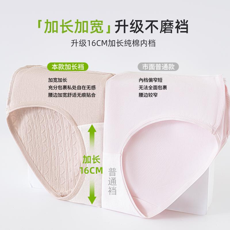 3-Pack Women's Pure Cotton Underwear with Extended Crotch and High Waist