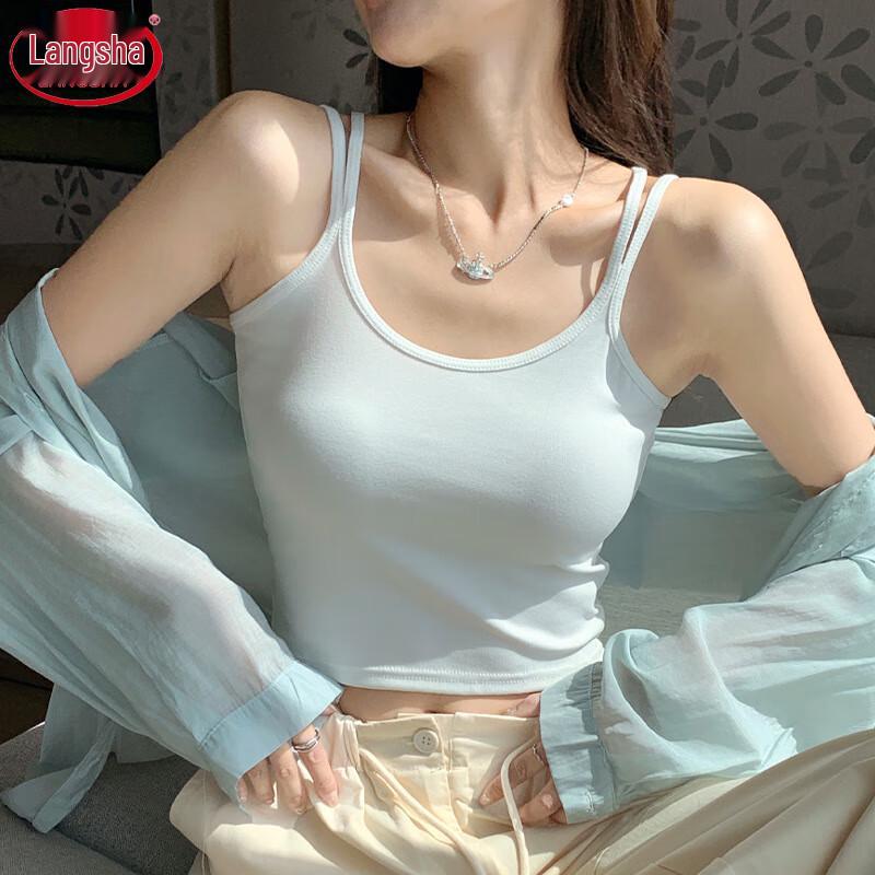 Langsha Women s Versatile Slim-Fit Camisole Tank Top L