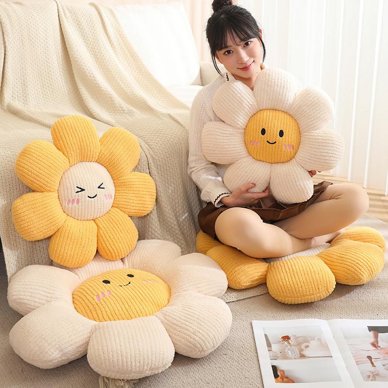 Cartoon Small Daisy Petal Flower Seat Cushion Sun Flower Throw Pillow Home Sofa Pillow Cushion Tatami Futon Cushion