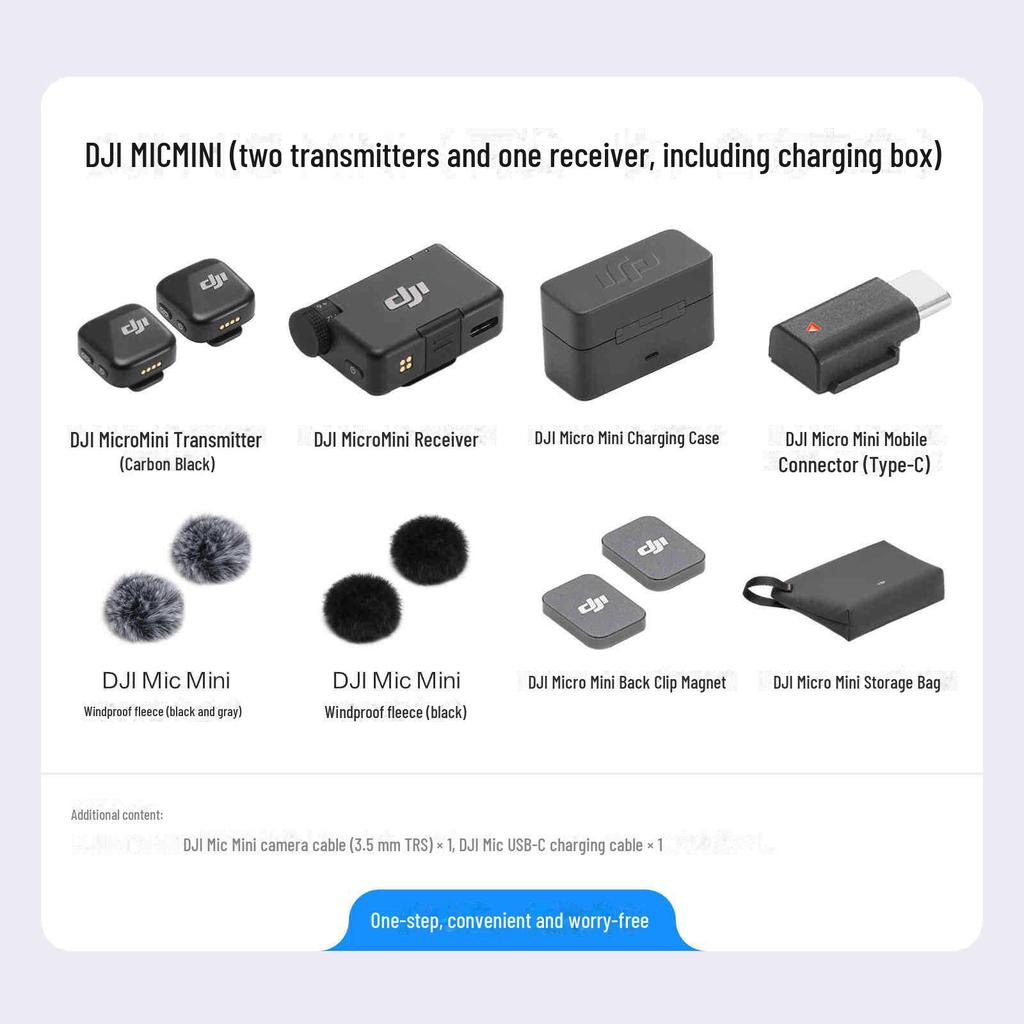 DJI Mini Drahtloses Mikrofon: Professionelle Klangqualität, Geräuschunterdrückung, Ideal für Live-Übertragungen und Aufnahmen.