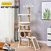 Multifunctional Rattan Cat Tree with Sisal Posts, Velvet Mats, Climbing Platform, Scratch Boards, and Cozy Nest for All Seasons