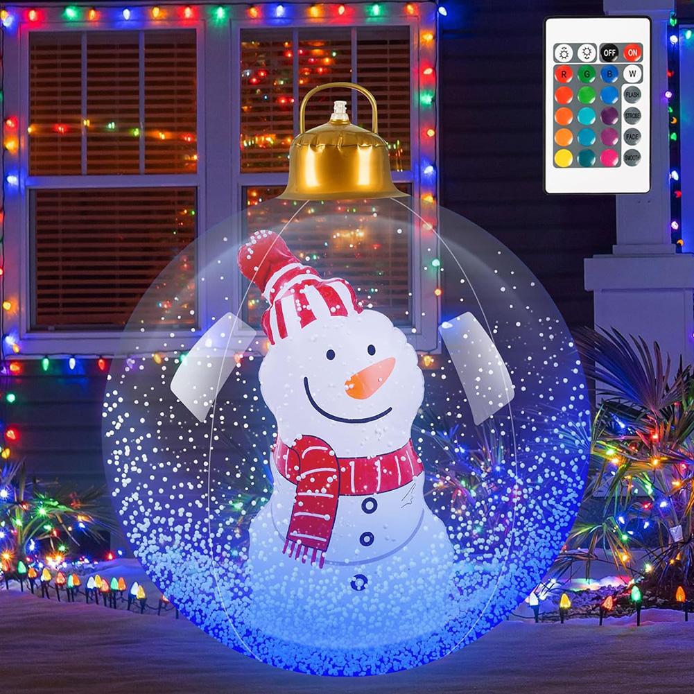 Christmas Luminous Inflatable Decorative Ball with Lights Giant Inflatable Ball Ornaments Large PVC Decorated Ball Ornaments