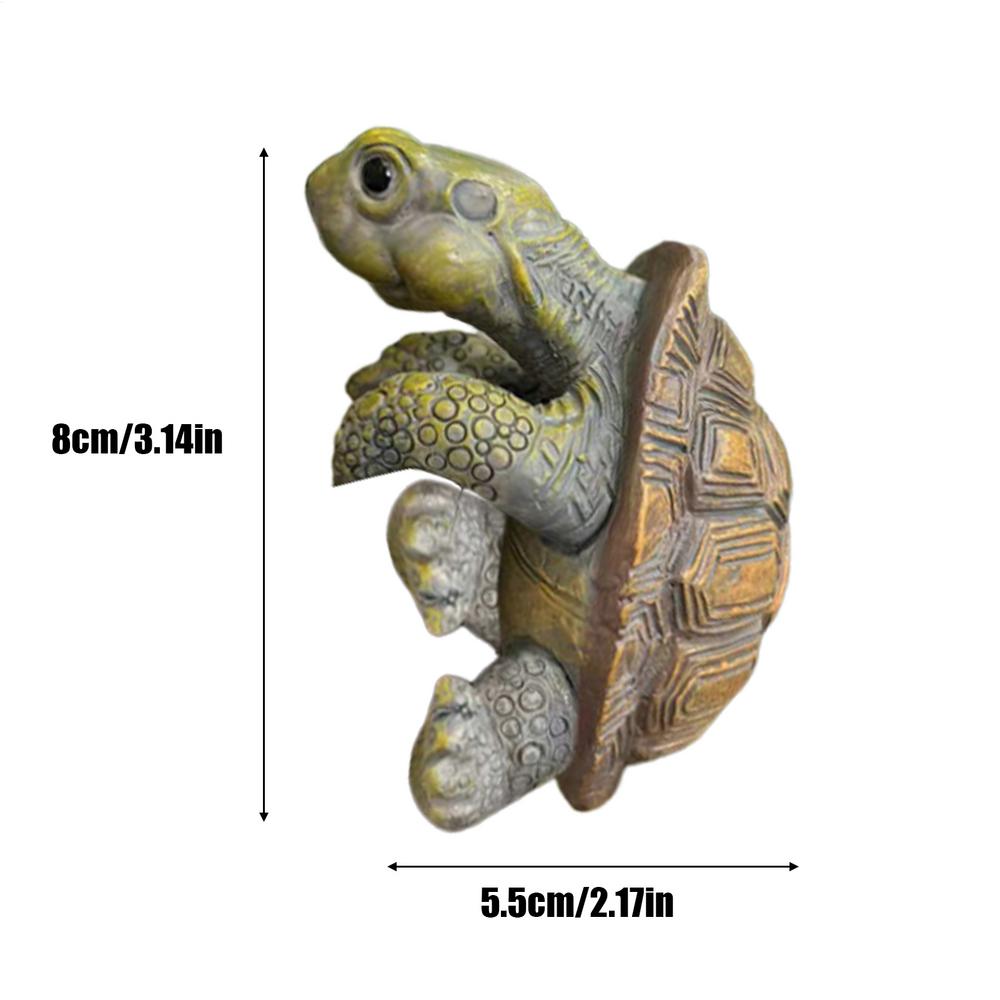 

new Turtle Garden Decor Small Resin Craft Climbing Tortoise Pot Hugger Plant Decoration Garden Miniatures Waterproof Planter Pot