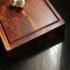 Solid Acacia Wood Reversible Cutting Chopping Board with Juice Groove, Carved Handles