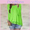 Premium Quality Femme Blouse Manches Longues Dentelle Sweat Lche T-shirt In Grey Cotton