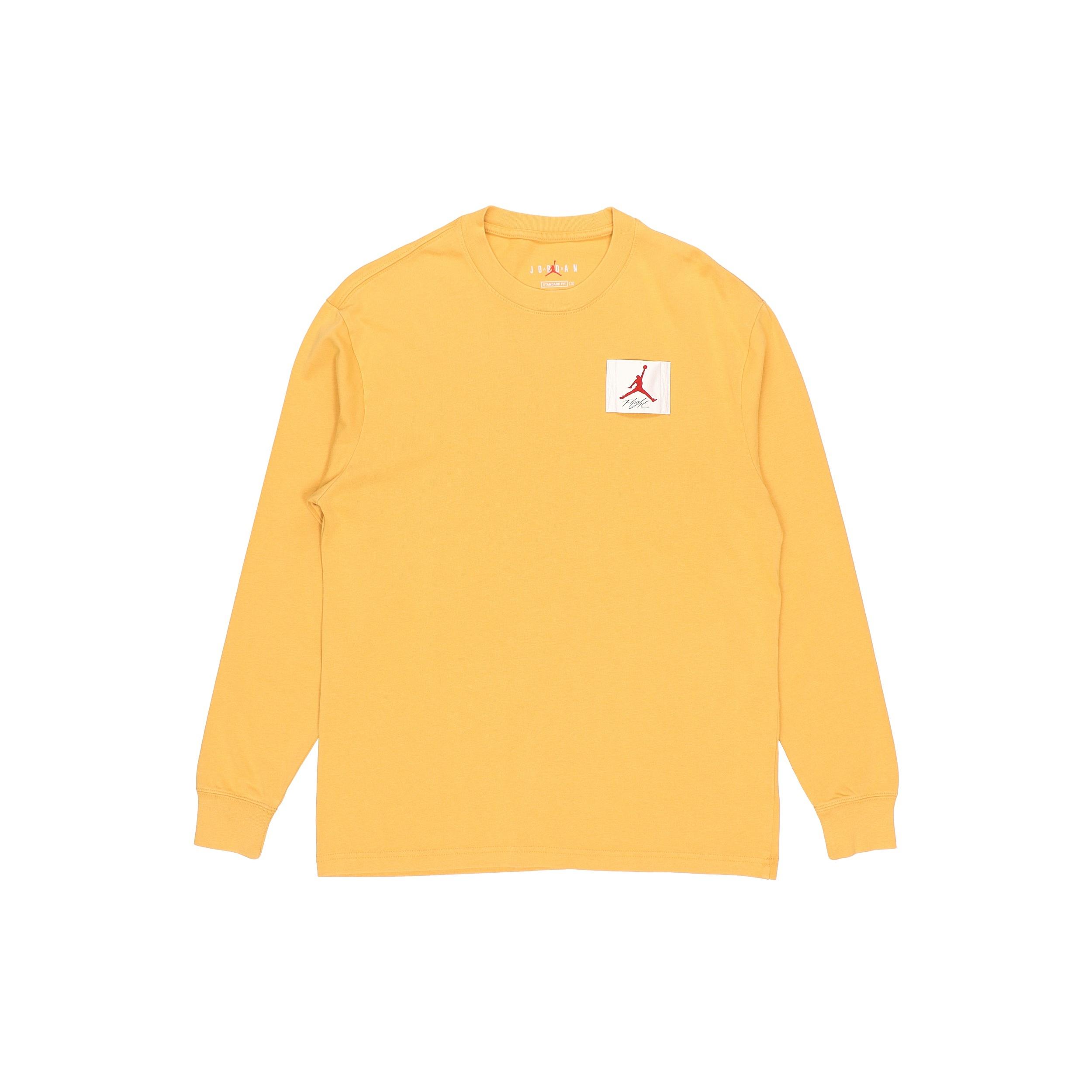 Air Jordan Logo Print Crew-neck Sports Flight Yellow Men s DD0966-217 S