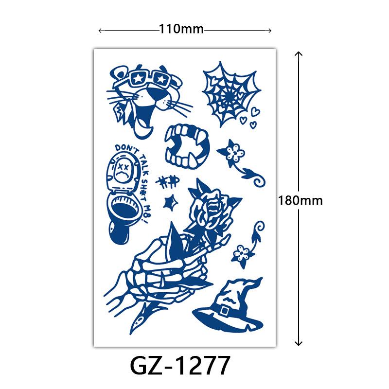 Herbal Tattoo Stickers, Juice Tattoo Stickers, Semi-Permanent English Letter Tattoo Stickers Tattoo