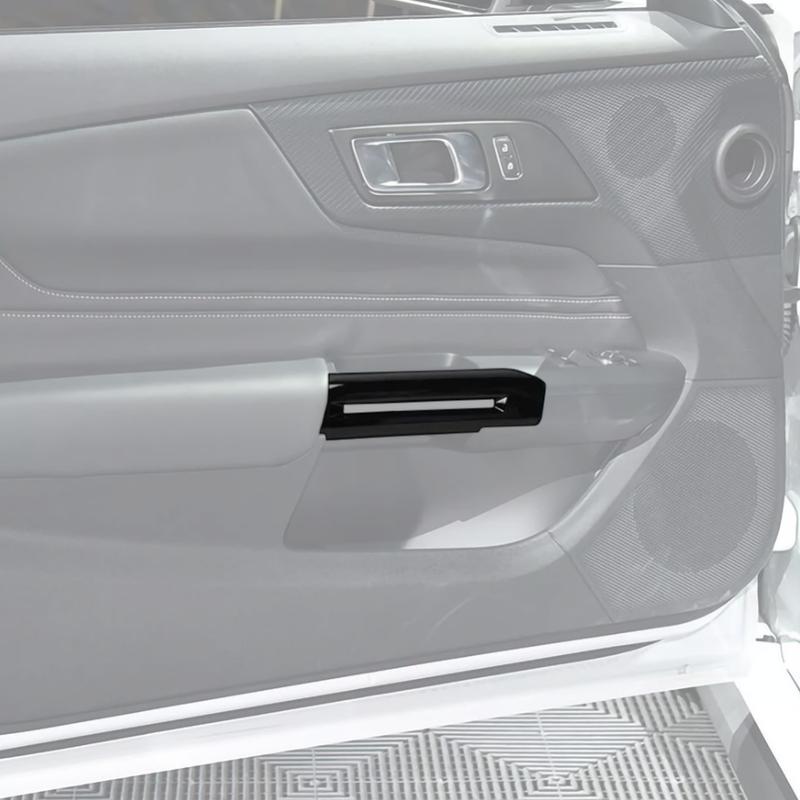 For 2015-2025 Ford Mustang ABS Black Inner Door Armrest Handle Cover Trim Shell