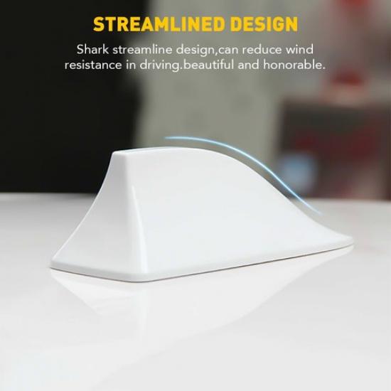 White Radio Shark Fin Car Flexible Noise Anti Aerial Beesting Ariel Antenna