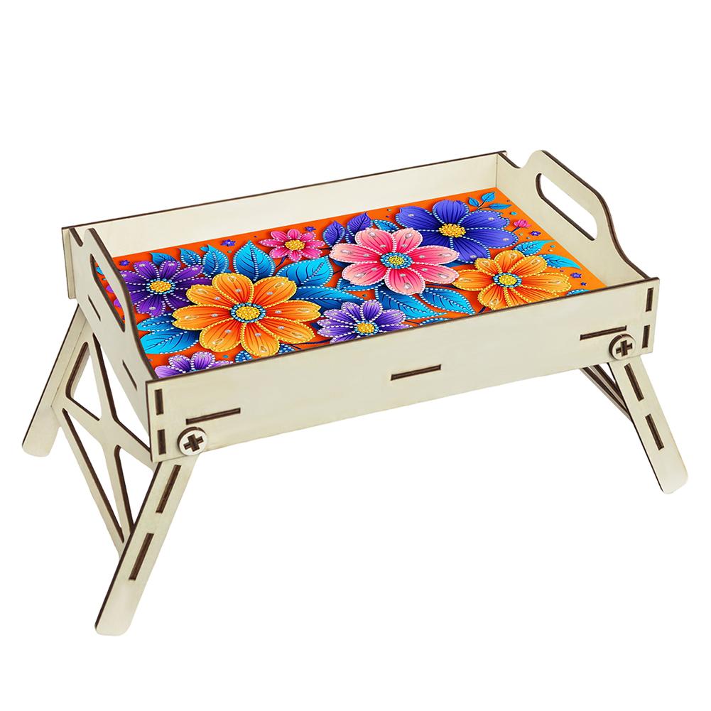 5D DIY Diamond Painting Serving Tray Wooden Diamond Art Tableware Manager Tray Diamond Decorative Serving Tray Home Decor Gift