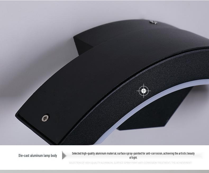 Waterproof Modern LED Outdoor Wall Lamp, Induction Courtyard & Balcony Light, Fan-Shaped Design