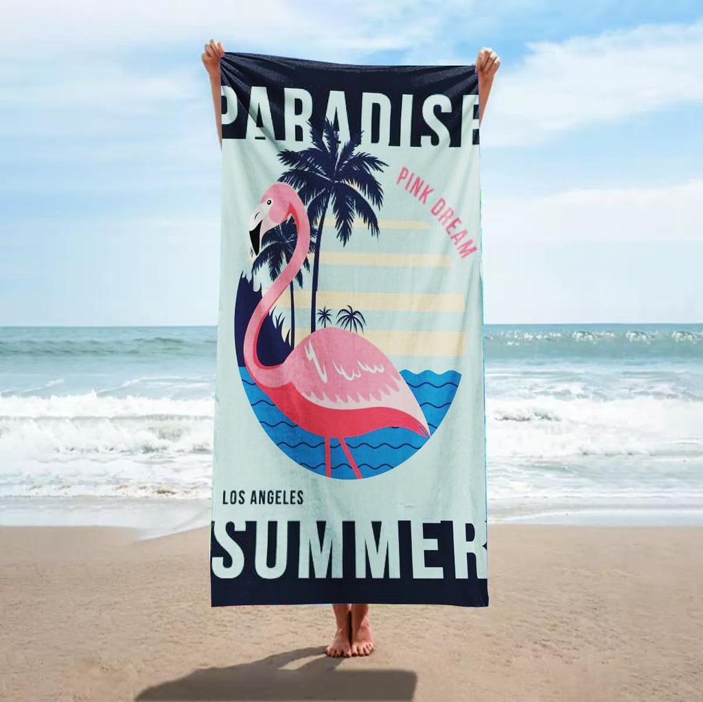 Colorful Vertical Striped Print Polyester Beach Towel Rainbow Quick Dry Bath Towel for Summer Swim Pool Vacation Sand Free