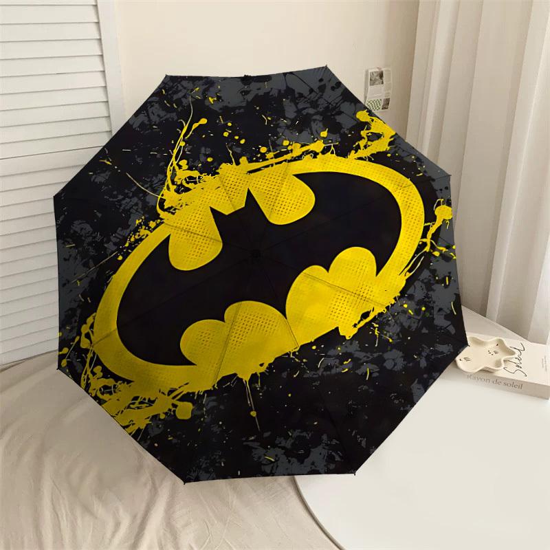 1PC Warner Batman logo Automatic Open/Close Umbrella with Windproof, 76-Rib Sturdy Canopy, Durable Ribs1293A