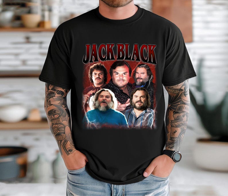 Retro Jack Black Tshirt Jack Black Vintage Bootleg Shirt Birthday Gifts