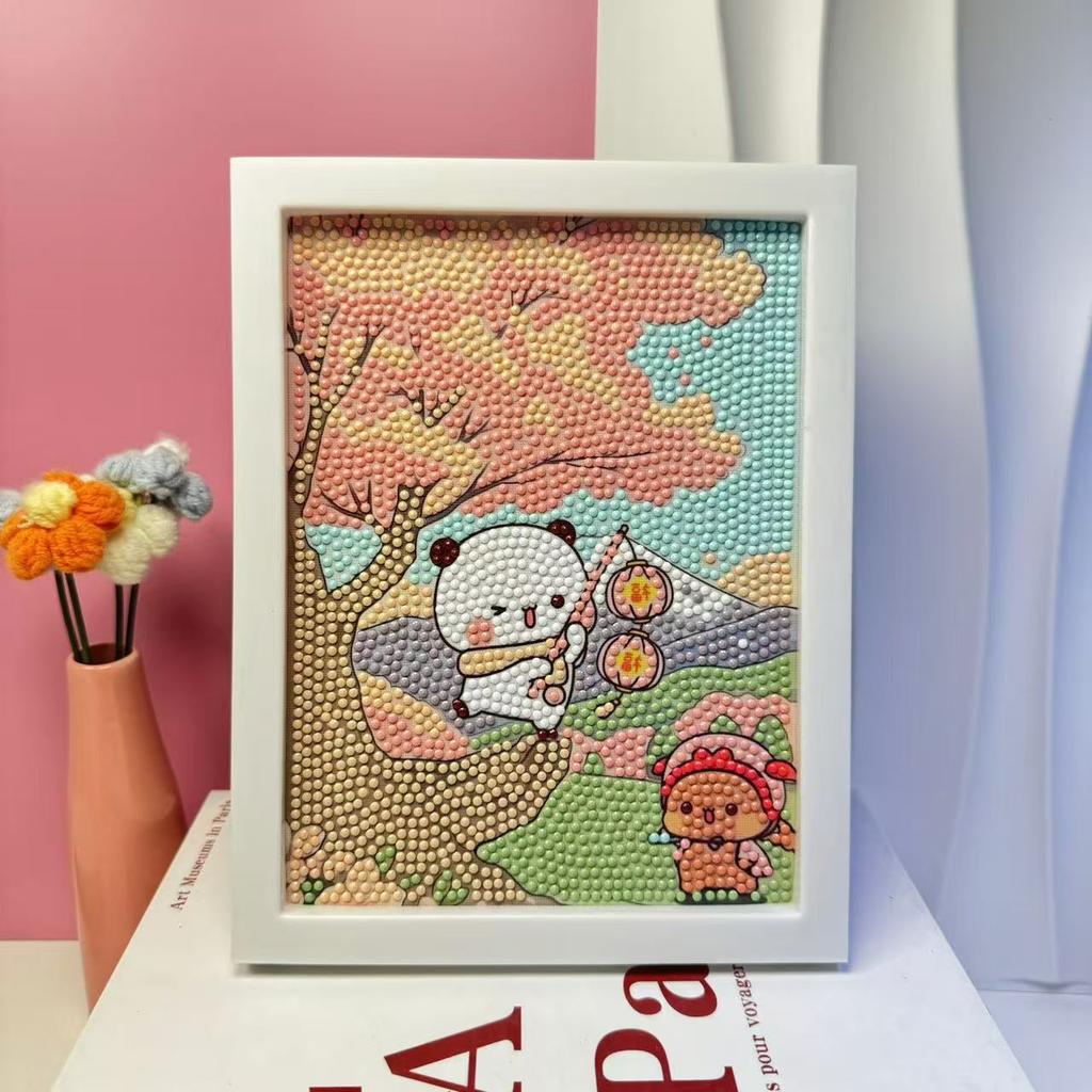 Children'S Diamond Painting Framed Handmade Diy Material Bag Sanrio Diamond Paste Painting Concentration Toy